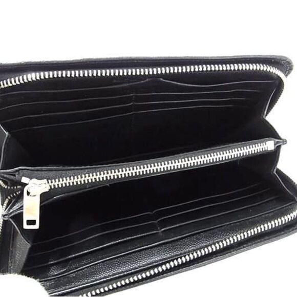 Saint Laurent *New Style* Black Top Grain Leather Long Continental Zippy Wallet - Picture 6 of 10